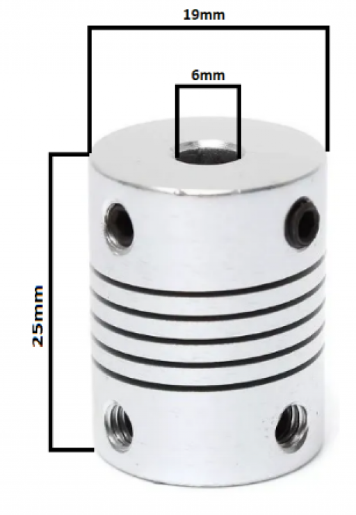 Acoplamento Flexível 6x6 mm Metal